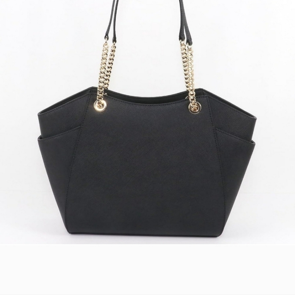 Michael kors jet set travel black leather shoulder bag purse NWT $558 retail - Picture 4 of 8